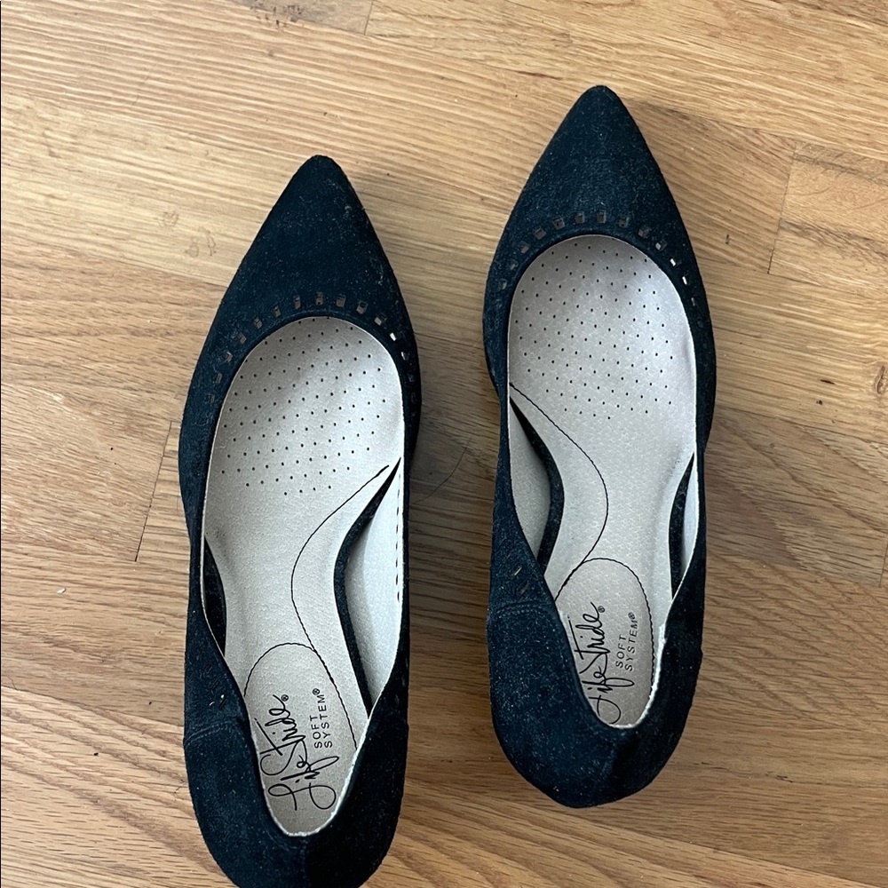 ❤️ 6 for 20 ❤️ Life Stride Black Pointed Heels sz 10